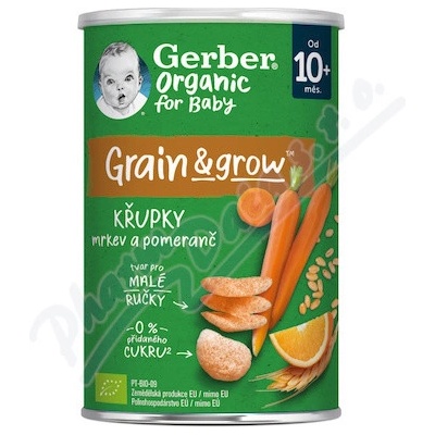 GERBER Chrumky s mrkvou a pomarančom BIO 35 g