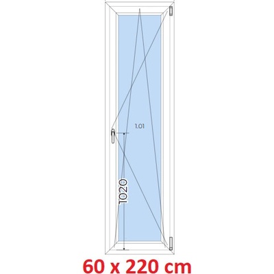 Soft Plastové okno 600 x 2200 mm, otevíravé a sklopné, Ořech