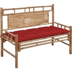 vidaXL Градинска пейка с шалте, 120 см, бамбук (3063897)