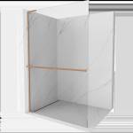Mexen Kioto+ L душ кабина с рафт Walk-in 95 x 200 cm, прозрачна, матирана мед - 800-095-123-65-00 (800-095-123-65-00)