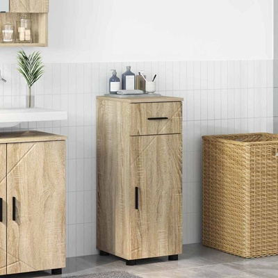 vidaXL Шкаф за баня Сонома дъб 30 x 35 x 80 см Инженерно дърво & Метал (883326)