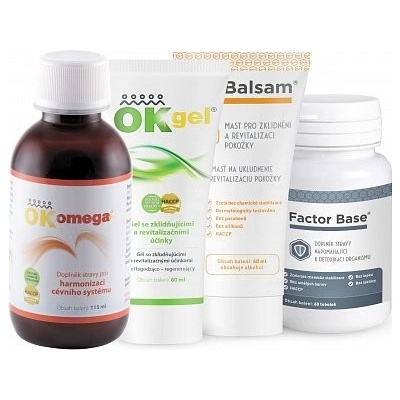 Derma Pack OK Gel 60 ml OK Balsam 60 ml OK Omega+ 115 ml Factor Base 60 tabliet