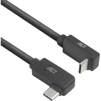 ACT Кабел USB-C - USB-C, 10Gbps, 60W, 1 m, конектори 90° left/right, up/down angled (AC7481)