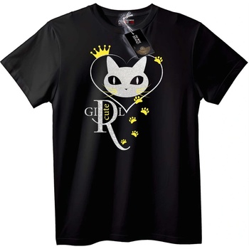 NOONEBRAND Тениска Сладка Кралица Котка - 2XL, Black