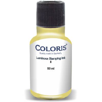 Speciální razítková barva COLORIS Luminous stamping ink II UV na kov, plast Velikost balení: 1000 g