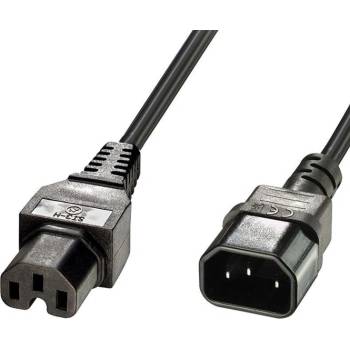 Lindy Захранващ кабел Lindy 30314, от IEC C14(м) към към 1 x IEC C15(ж), 2m (30314)