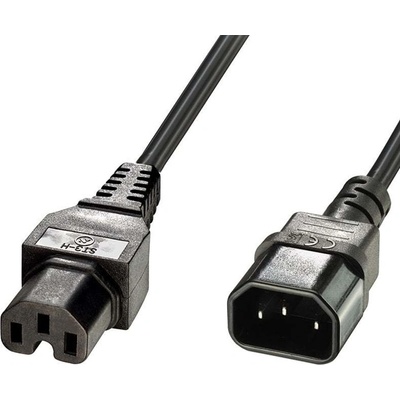 Lindy Захранващ кабел Lindy 30314, от IEC C14(м) към към 1 x IEC C15(ж), 2m (30314)