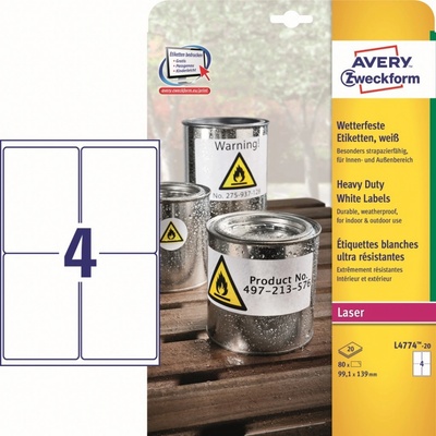 Avery Zweckform 20 listů, A4, bílé L4774-20 – Hledejceny.cz