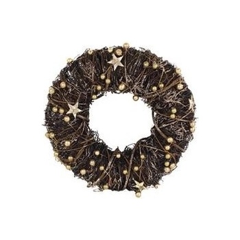 MOREX s.r.o. Věnec se zlatými ozdobami 34 cm