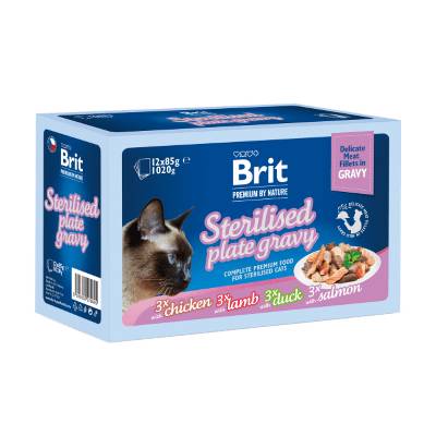 Brit Premium Cat Delicate Fillets in Gravy Family Plate Sterilised 12 x 85 g