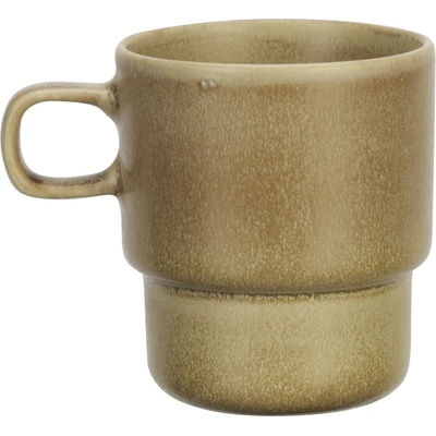 MADAM STOLTZ Kameninový hrnček Yellow/Brown 300 ml