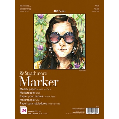 Strathmore Skicak pre fixky Marker v lepenej väzbe 23 x 30,5 cm 190g 24 listov
