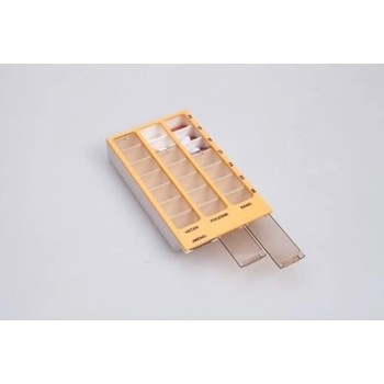 dávkovač léků OBZOR typ 02 týdenní broskvový