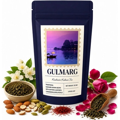 Karma Kettle Zelený čaj GULMARG Kashmiri Kahwa sypaný 50 g