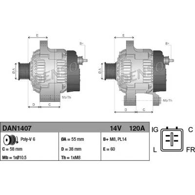 DENSO Alternátor DEN DAN1407