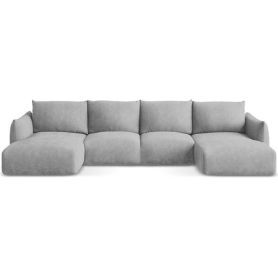 makamii Светлосив шенилов сгъваем ъглов диван (U форма) Leila - Makamii (LEILA_UF_61_P1_C1)