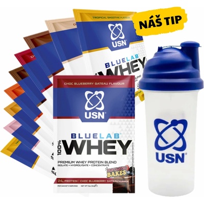 AKCE 10x USN BlueLab 100% Whey Protein Premium 34 g + ZDARMA Šejkr 500 ml