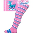 Dojčenské ponožky a pančušky New Baby Bavlnené pančucháčky s ABS ružové zebra s pruhmi