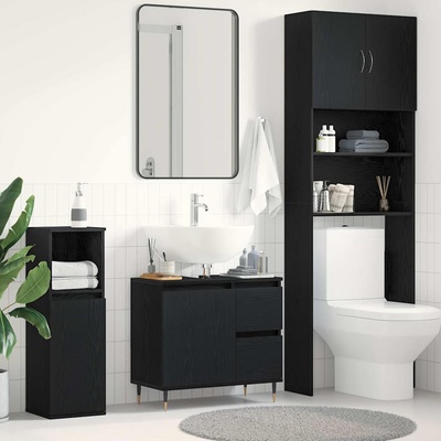vidaXL Шкаф за баня Черния дъб 65 x 33 x 60 см Инженерна дървесина (862890)