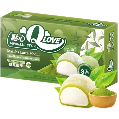 Qlove Японски бисквитки с мача лате Мини мочи 80 г