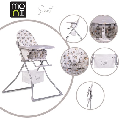 Moni Детски стол за хранене Scaut сив (108546)