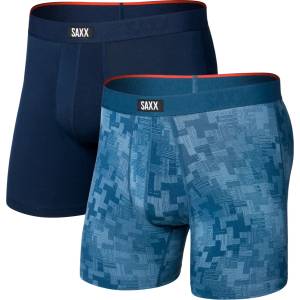 Saxx Мъжко синтетично термобельо Saxx Vibe Xtra Boxer Brief Fly 2-Pack Synthetic base layer - Frenetic Tweed / Maritime - размер XL (014-2280-0614)