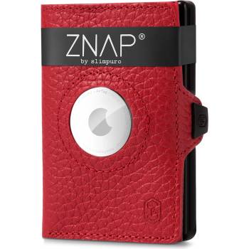 Slimpuro ZNAP Airtag Wallet, 8 карти, отделение за монети, 8, 9 x 1, 5 x 6, 3 см (Ш x В x Д), защита RFID (ZNAPAirRedGrained8) (ZNAPAirRedGrained8)