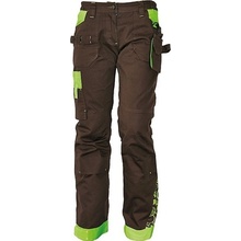 CRV YOWIE dámske Pracovné nohavice DO PÁSA HNEDO zelené