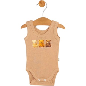 Rainy Бебешко боди потник Rainy - Love you bearly, мока, 56 cm, 1-2 м (617495) - ozone