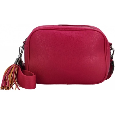 Trendy dámská koženková crossbody kabelka Wicawa fuchsiová