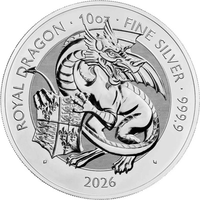 Royal Mint Strieborná minca Royal Dragon Tudor Beasts 2026 10 oz