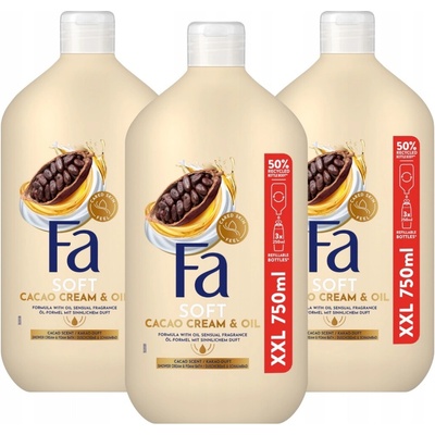 Fa sprchový gel a do koupele s vůní kakaového másla 750 ml x3