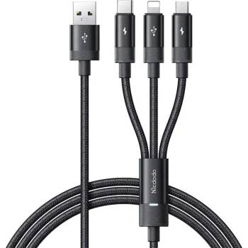 Mcdodo 3в1 кабел Mcdodo CA-5790, USB към USB-C / Lightning / Micro-USB, 3.5A, 1.2m, черен (CA-5790)