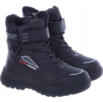 Zimní chlapecké trapery/kotníkové boty na gumičky černé