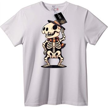 NOONEBRAND Тениска Хелоуин Скелет - 4XL, White