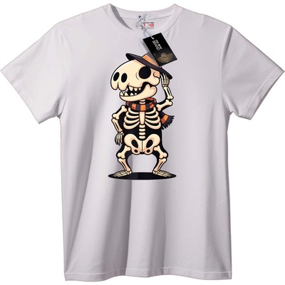 NOONEBRAND Тениска Хелоуин Скелет - 4XL, White