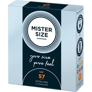 MISTER SIZE - тънък презерватив - 57мм - 3 броя - lovesexshop
