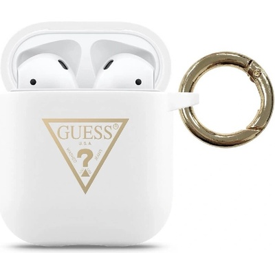 GUESS Защитен калъф Guess Triangle за Apple Airpods / Apple Airpods 2, бял (GUACA2LSTLWH)