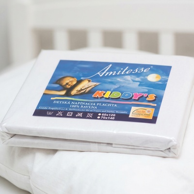 Amido Exquisit napínacia plachta zo 100 % bavlny jemný deluxe biela Jersey 70x160