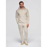 Ombre Clothing Мъжки памучен спортен комплект суитшърт с джоб за кенгуру + панталони jogger - светло бежов V1 Z121 Ombre Clothing Ombre Clothing | Bezhov | МЪЖЕ | L