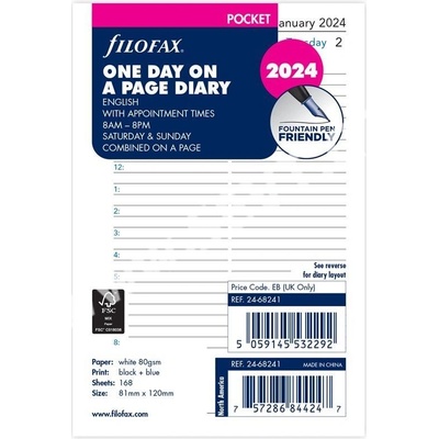 Filofax Náplň do vreckového diára 2024, denný