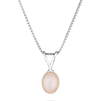 Image 1 of Swan Сребърно колие със сладководна розова перла GP016R Swan
