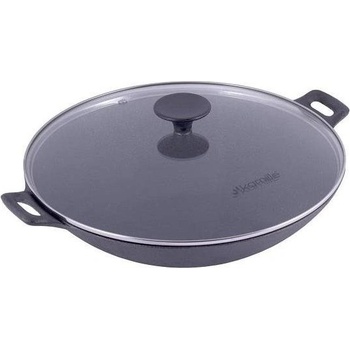 Kamille Wok Litinová pánev s poklicí 30 cm