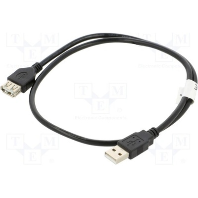 Lanberg CA-USBE-10CC-0007-BK USB 2.0, USB A zásuvka,USB A vidlice, zlacený, 0,7m, černý