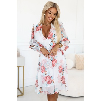 Numoco Цветна шифонена преплитаща се рокля с дълъг ръкав numoco | Byal | ЖЕНИ | XS