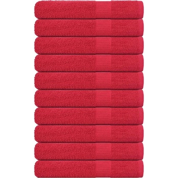 vidaXL Кърпи 10 бр червени 100x200 см 360 gsm 100% памук (136940)