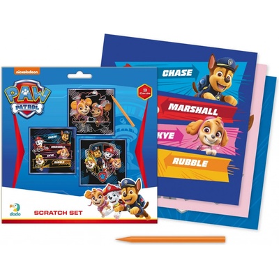 Škrabací obrázok 3ks farebný Tlapková patrola Paw Patrol 20x20cm