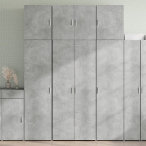 vidaXL Висок шкаф, бетонно сив, 80x42, 5x249 см, инженерно дърво (3281367)