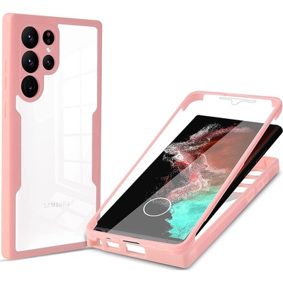 Techsuit Калъф за Samsung Galaxy Galaxy S22 Ultra 5G + Cover - Techsuit - ColorVerse 360 Series - Розов