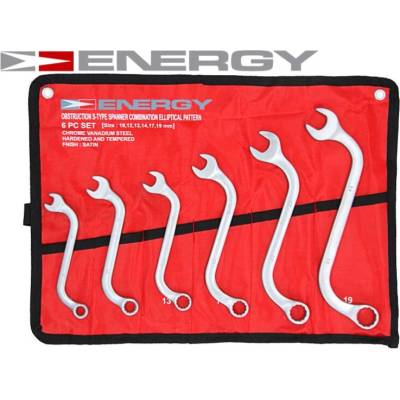 Energy Sada očko-vidlicových kľúčov S-tvar 6ks NE01012SK6